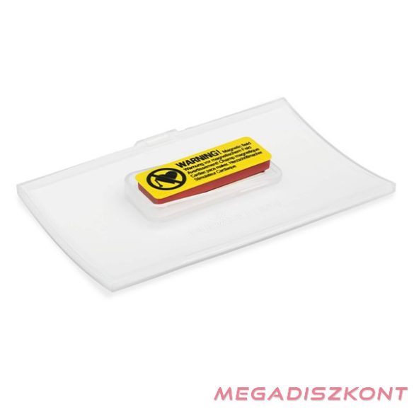 Névjegykitűző DURABLE Click Fold 40x75 mm mágneses elfordulásmentes átlátszó