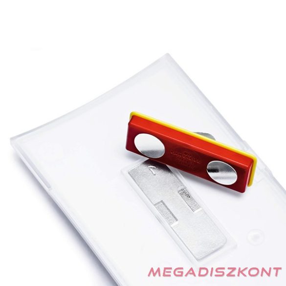 Névjegykitűző DURABLE Click Fold 54x90 mm mágneses elfordulásmentes átlátszó