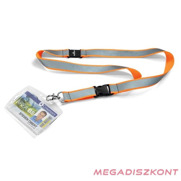 Nyakpánt DURABLE biztonsági zárral 20 mm fényvisszaverős szürke-narancs