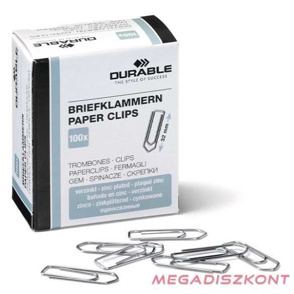Gemkapocs DURABLE 32 mm cink 100 darabos