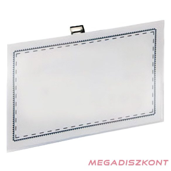 Névjegykitűző tűs csiptetős YANDA 54x90mm kemény 50 darabos