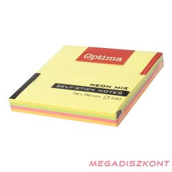Öntapadós jegyzet OPTIMA 75x75mm neon 100 lap
