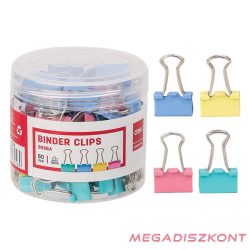 Binder csipesz DELI 15 mm színes 60 darabos