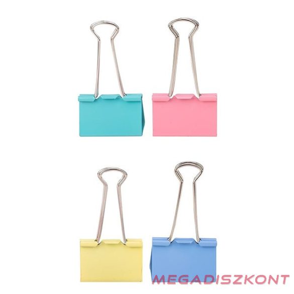 Binder csipesz DELI 19 mm színes 40 darabos