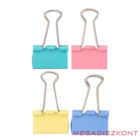 Binder csipesz DELI 32 mm színes 24 darabos