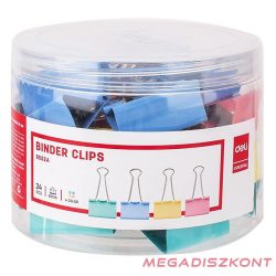 Binder csipesz DELI 41 mm színes 24 darabos
