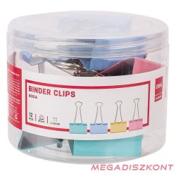 Binder csipesz DELI 51 mm színes 12 darabos