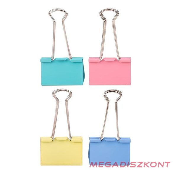 Binder csipesz DELI 51 mm színes 12 darabos