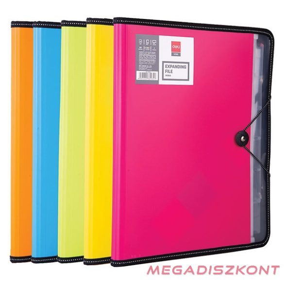 Konferencia mappa DELI Rio A/4 PP 7 rekeszes jegyzettel vegyes színekben