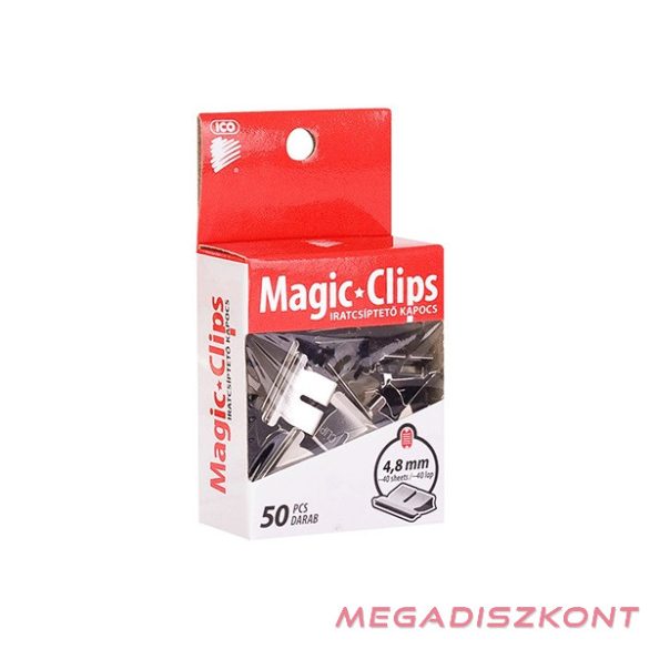 Iratcsíptető kapocs ICO Magic Clips 4,8mm 50 db/csomag