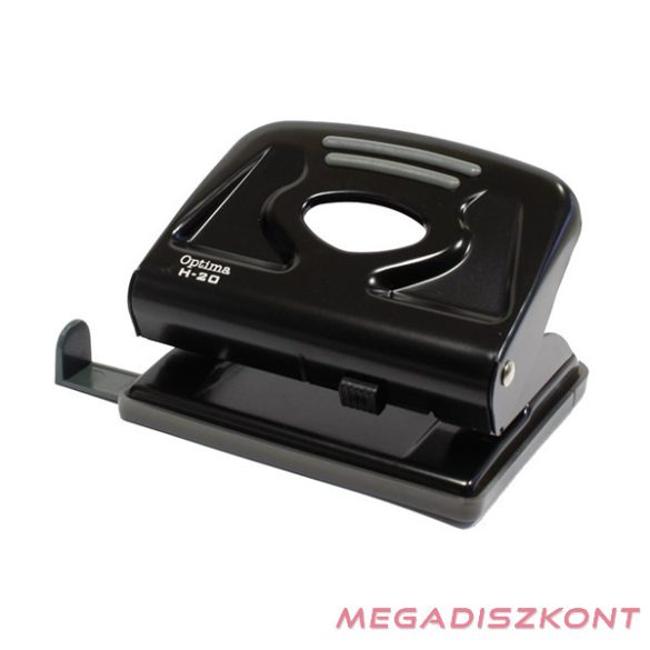 Lyukasztó OPTIMA H-20 2 lyukú fém 20 lap fekete