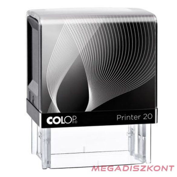 Bélyegző COLOP Printer IQ20 fekete ház kék párnával