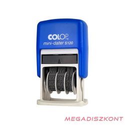   Bélyegző dátum COLOP S120 Mini betűvel kék ház fekete párna