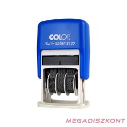   Bélyegző dátum COLOP S120 Mini fordított sorrendű számmal kék ház fekete párna