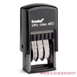   Bélyegző dátum TRODAT 4810 ISO számmal megjelenített fekete ház fekete párna