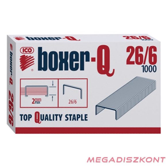 Tűzőkapocs BOXER Q 26/6 1000 darabos