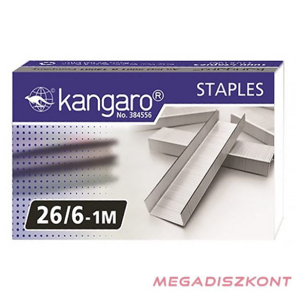 Tűzőkapocs KANGARO 26/6 1000 darabos