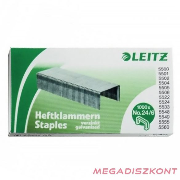 Tűzőkapocs LEITZ 24/6 1000 darabos