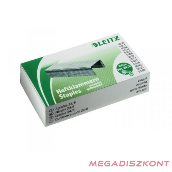 Tűzőkapocs LEITZ 24/6 1000 darabos