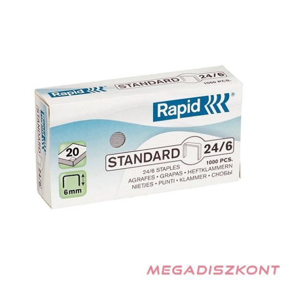 Tűzőkapocs RAPID 24/6 1000 darabos