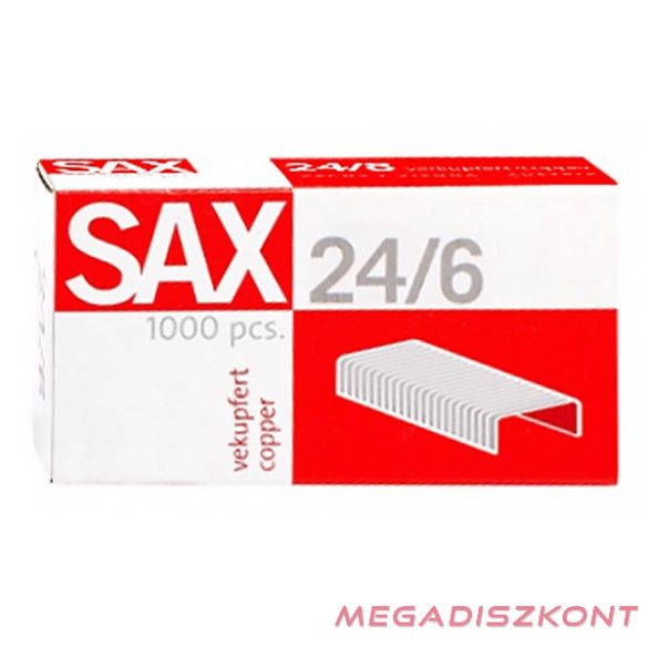 Tűzőkapocs SAX 24/6 réz 1000 darabos