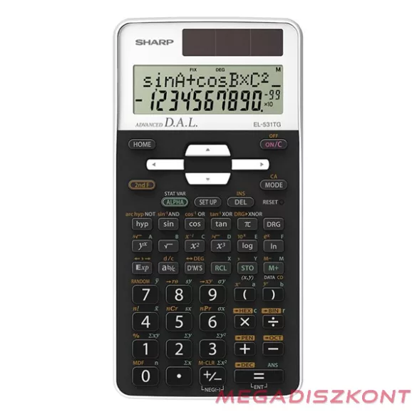 Számológép tudományos SHARP EL-531THBWG 272 funkciós 2 soros 12 digit fehér