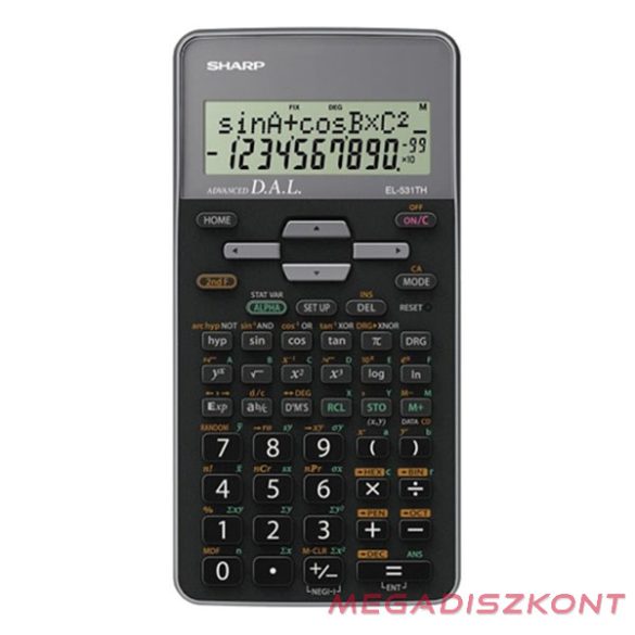 Számológép tudományos SHARP EL-531THGY 272 funkciós 2 soros 12 digit szürke