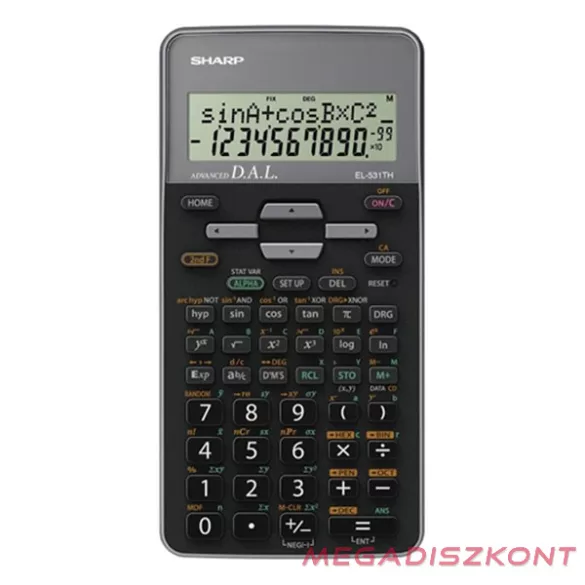 Számológép tudományos SHARP EL-531TGGY 273 funkciós 2 soros 12 digit szürke