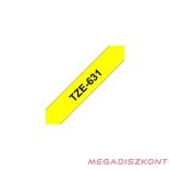 Feliratozó szalag BROTHER TZe-631 12mmx8m laminált sárga alapon fekete írásszín