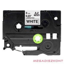   Feliratozó szalag BROTHER TZe-211 6mmx8m laminált fehér alapon fekete írásszín