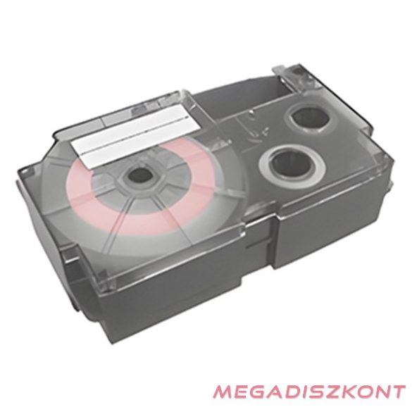 Feliratozó szalag CASIO XR-18RD1 18mmx8m piros alapon fekete írásszín