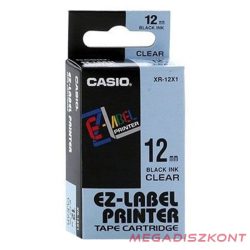   Feliratozó szalag CASIO XR-12WE1 12mmx8m fehér alapon fekete írásszín