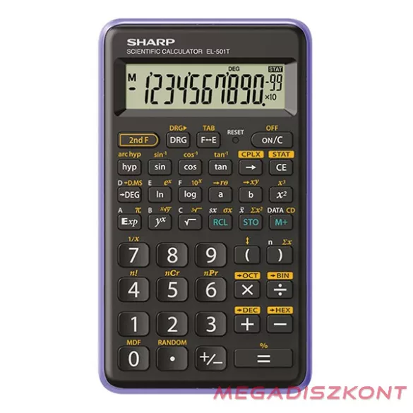 Számológép tudományos SHARP EL-501XBVL 146 funkciós 12 digit lila
