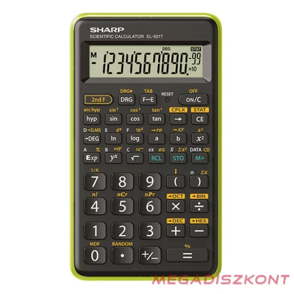 Számológép tudományos SHARP EL-501TGR 146 funkciós 12 digit zöld