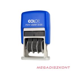   Bélyegző dátum COLOP S120 Mini számmal kék ház fekete párna