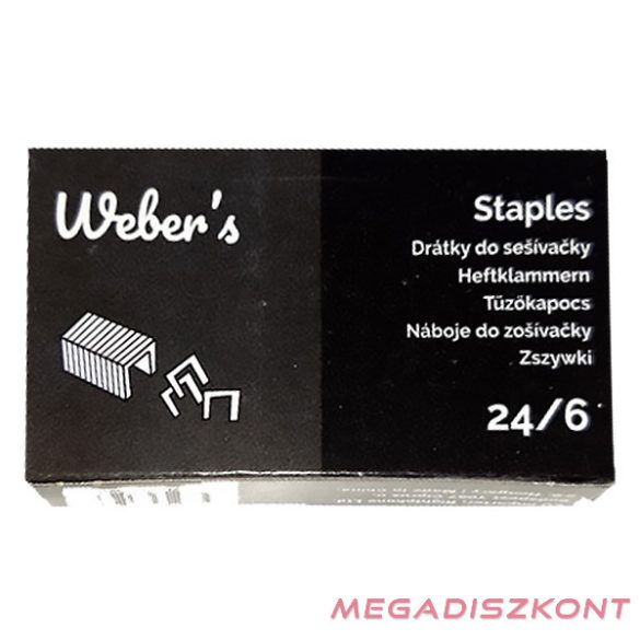 Tűzőkapocs WEBER'S 24/6 1000 darabos