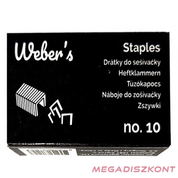 Tűzőkapocs WEBER'S No.10 1000 darabos