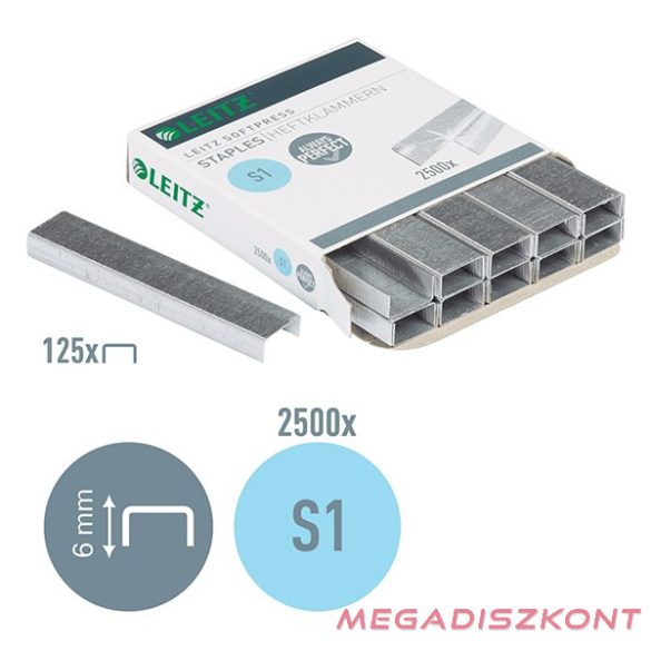 Tűzőkapocs LEITZ 26/6  Softpress 2500 darabos