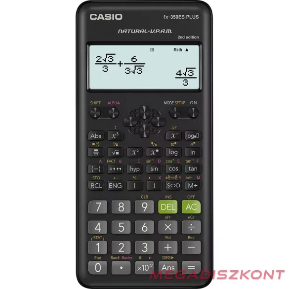 Számológép tudományos CASIO FX 350ES PLUS 2E 252 funkciós 4 soros 15 digites fekete