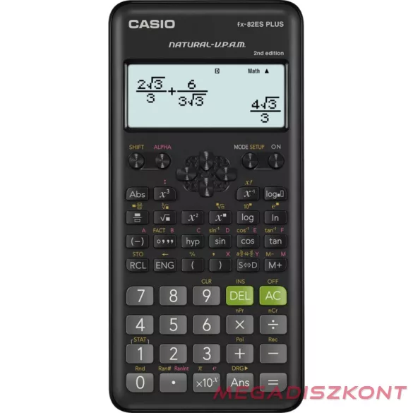 Számológép tudományos CASIO FX 82 ES PLUS 2E 252 funkciós 4 soros 15 digites fekete