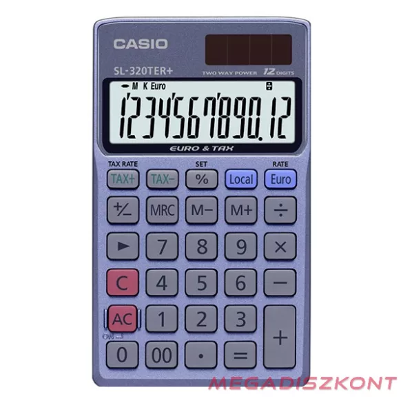 Számológép zseb CASIO SL 320 TER+ 12 digit kék