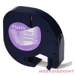   Feliratozó szalag DYMO Letra Tag 12268 12mm x 4m műanyag átlátszó alapon fekete írásszín