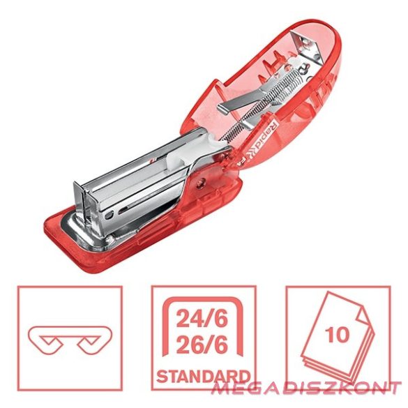 Tűzőgép mini RAPID Colour Breeze 24/6-26/6 10 lap korall