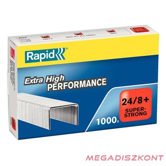 Tűzőkapocs RAPID Superstrong 24/8+ horganyzott 1000 darabos