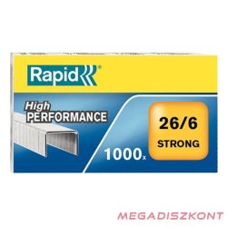 Tűzőkapocs RAPID Strong 26/6 horganyzott 1000 darabos