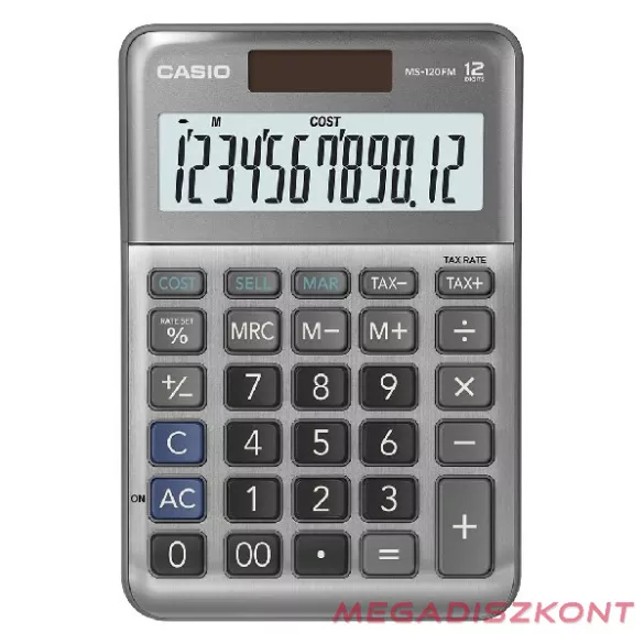 Számológép asztali CASIO MS-120 FM 12 digit szürke