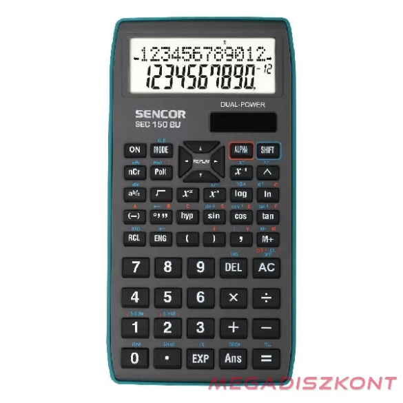 Számológép tudományos SENCOR SEC-150 240 funkciós 2 soros 10+2 digit kék