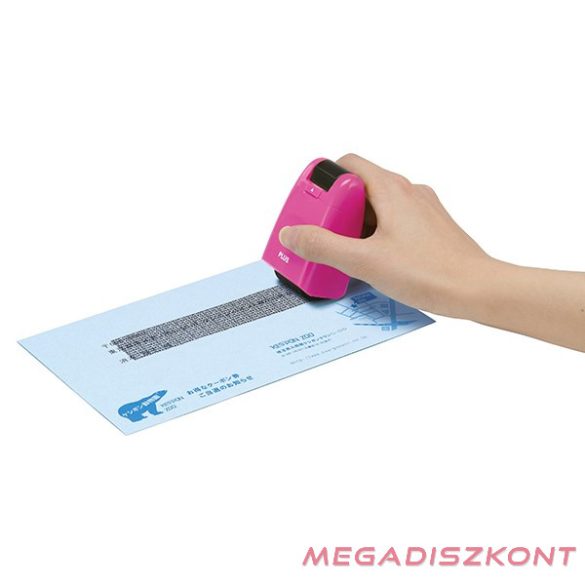 Bélyegző roller PLUS adatvédelmi szöveget titkosító 26 mm x 50 m pink