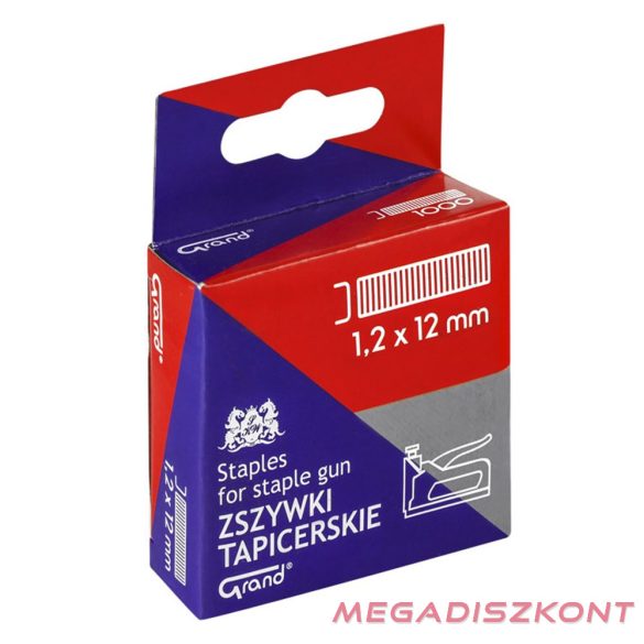 Tűzőkapocs GRAND 1,2x12 mm 1000 darabos