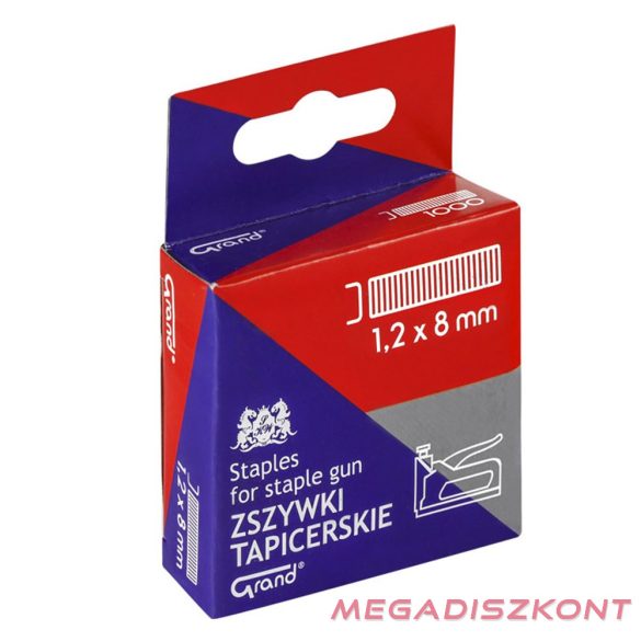 Tűzőkapocs GRAND 1,2x8 mm 1000 darabos